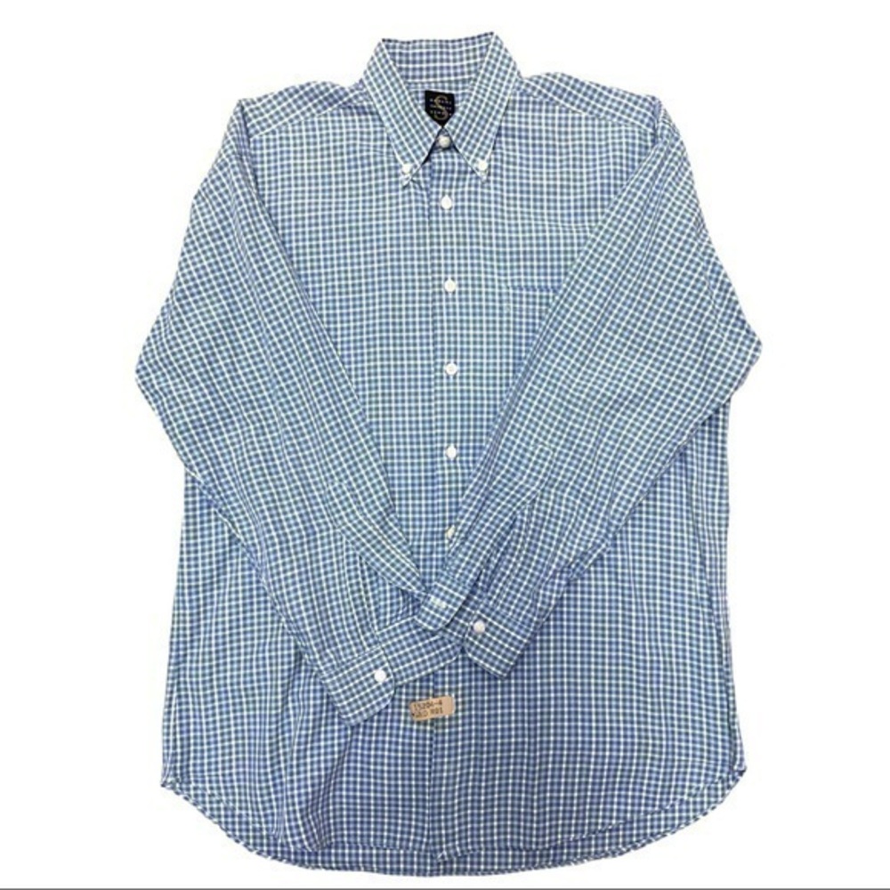 Robert Talbott blue gingham button down shirt